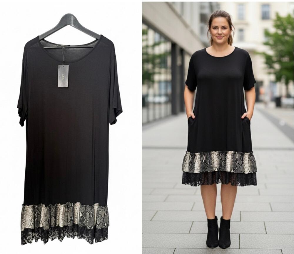 NWT Lucky & Blessed Western Gothic Snake Print Boho Lace Dress Large